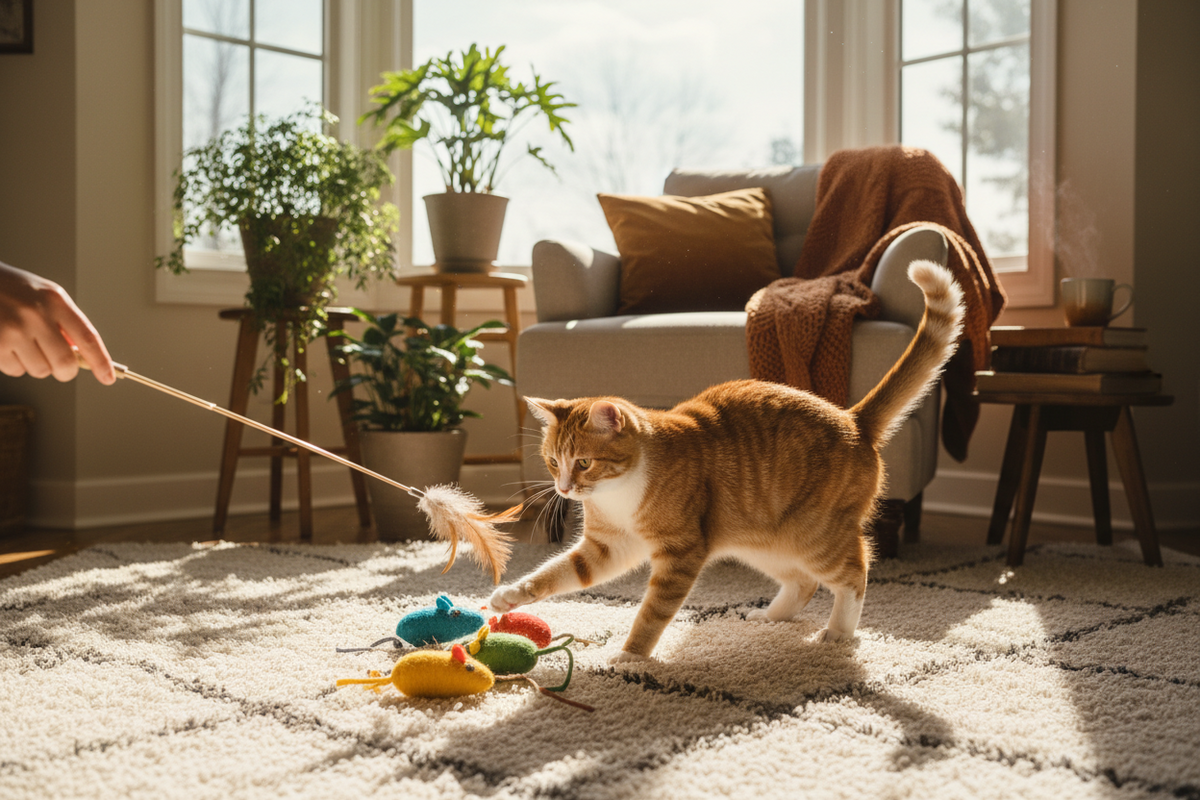 How to Keep an Indoor Cat Entertained While You’re Away