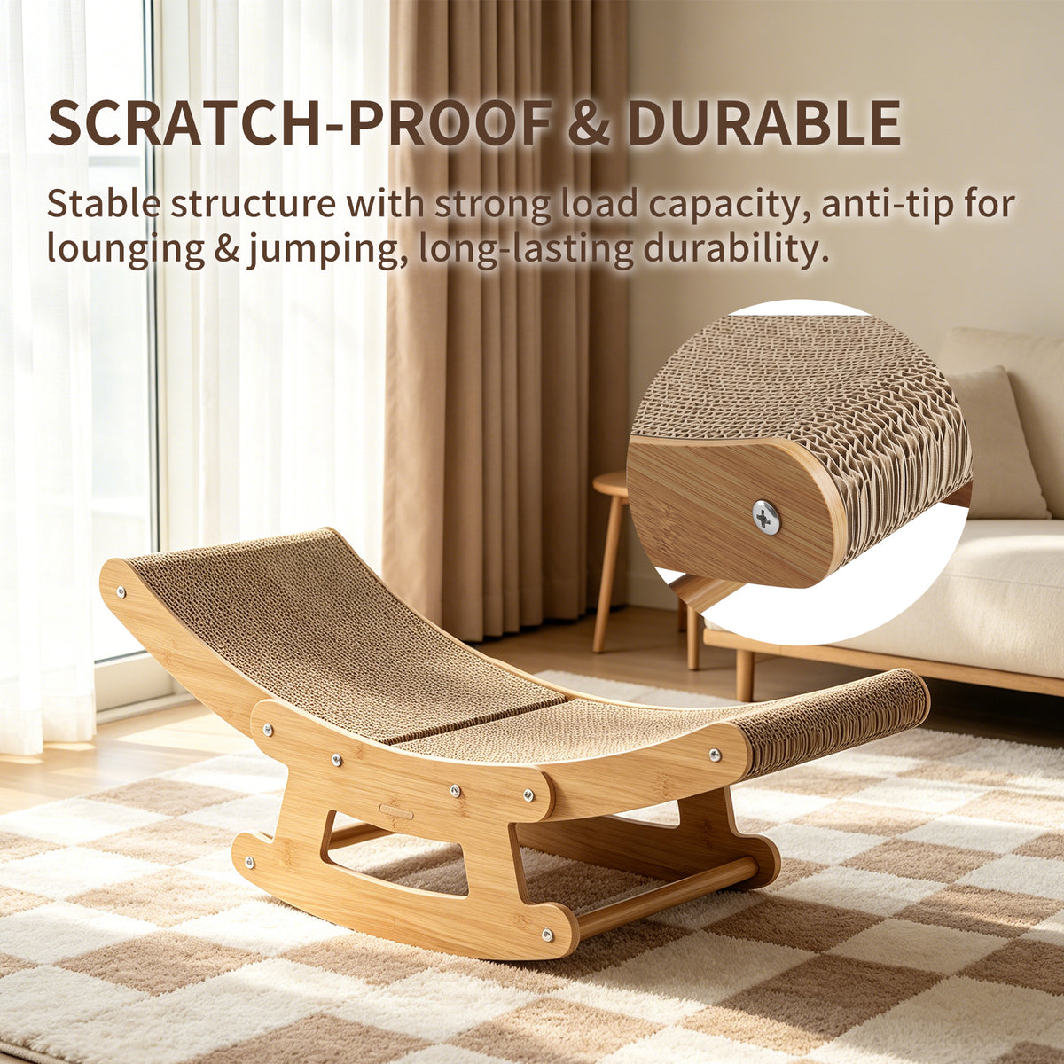 2-in-1 Cat Rocking Scratcher Lounge – product image 6
