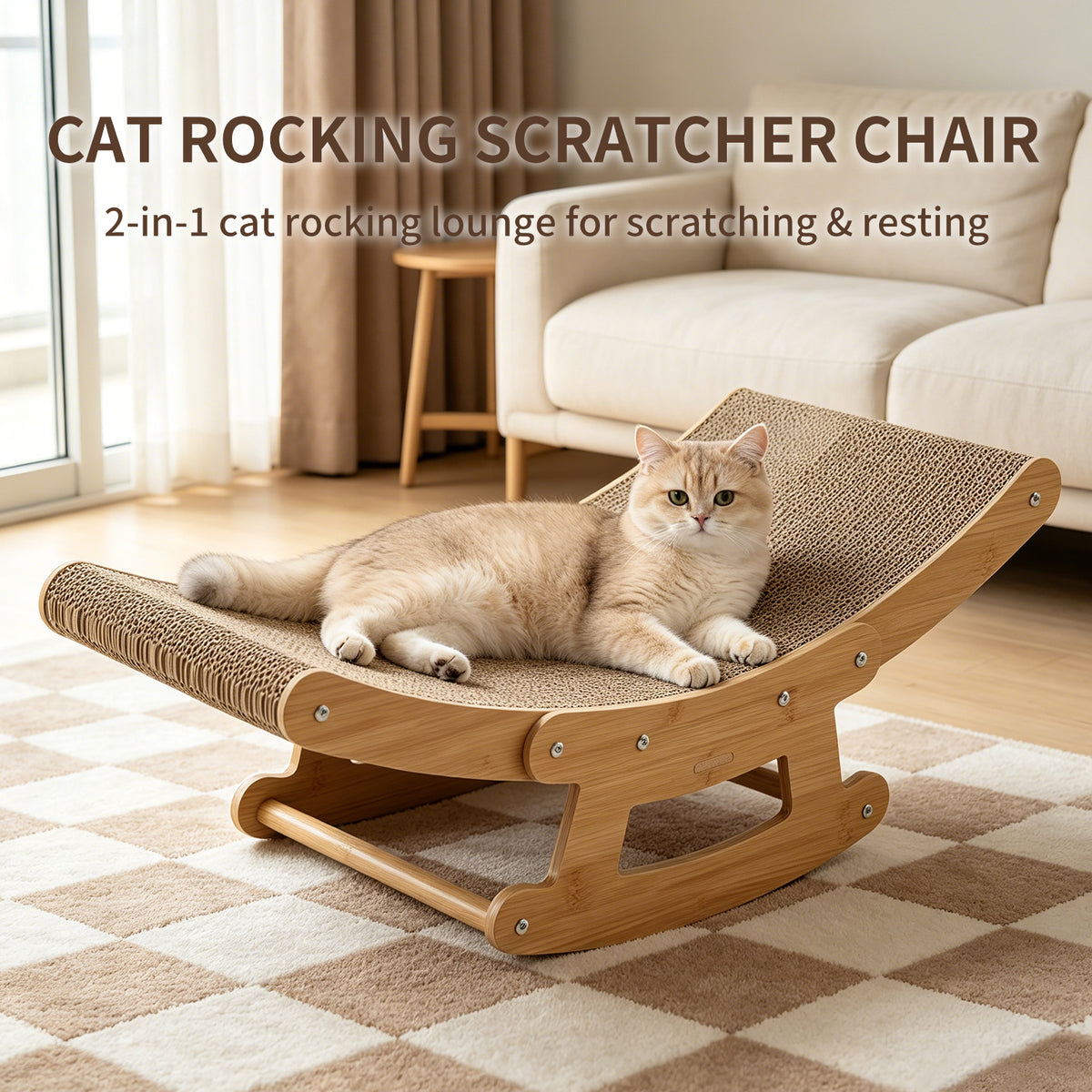 2-in-1 Cat Rocking Scratcher Lounge – product image 3