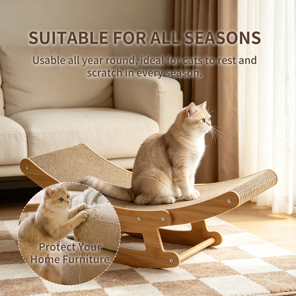 2-in-1 Cat Rocking Scratcher Lounge – product image 7