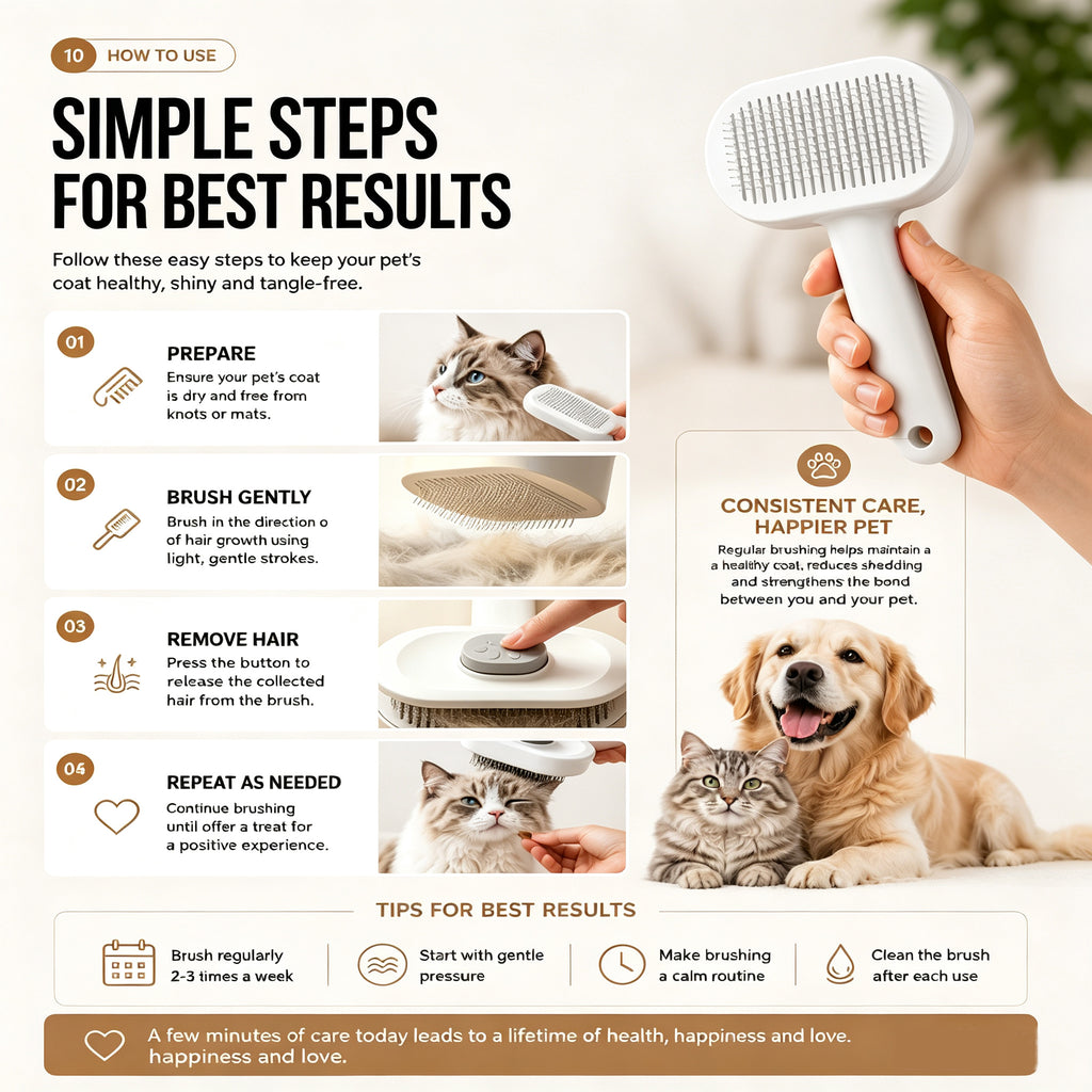 Self-Cleaning Slicker Brush for Dogs & Cats – product image 10