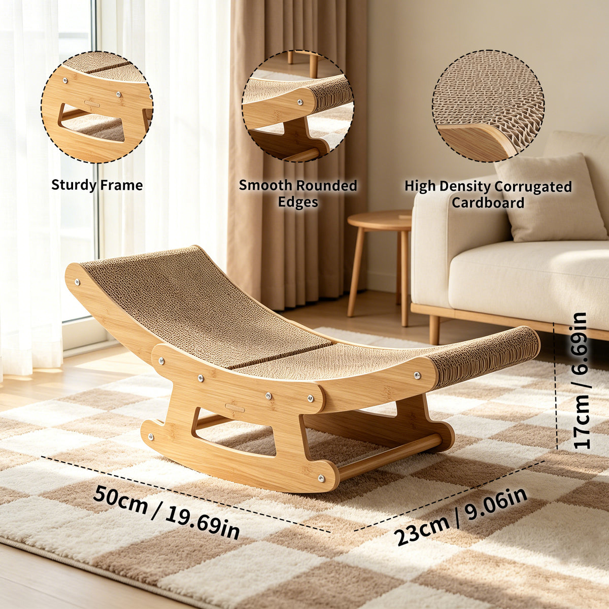 2-in-1 Cat Rocking Scratcher Lounge – product image 5