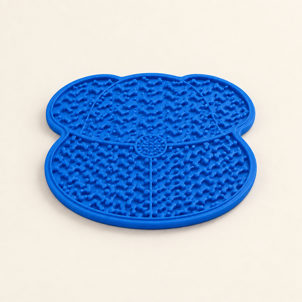 Blue lick mat for dogs and cats