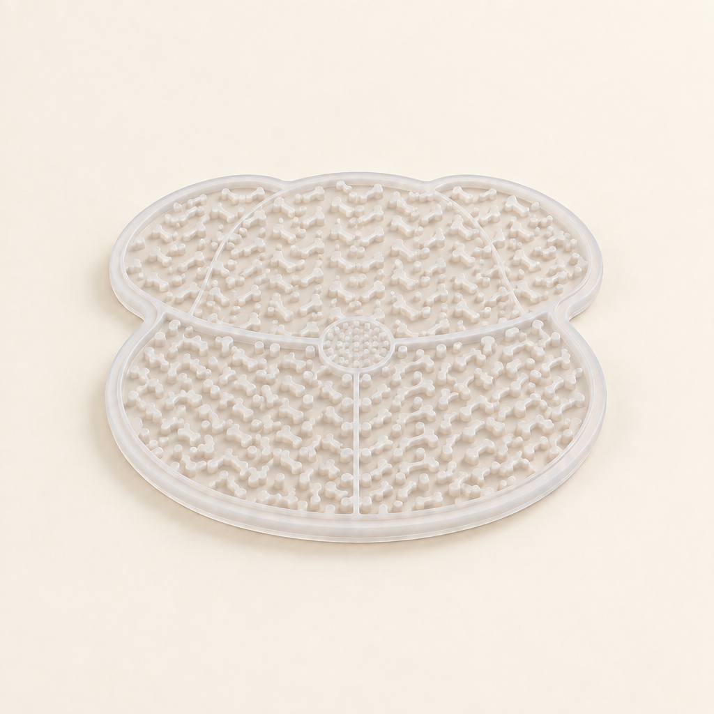 Transparent lick mat for dogs and cats
