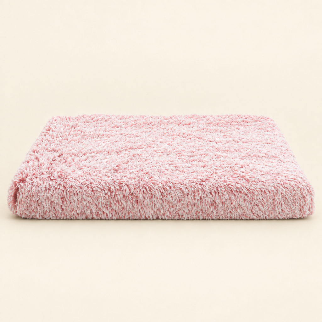 Plush Nest Dog Bed, Pink & White