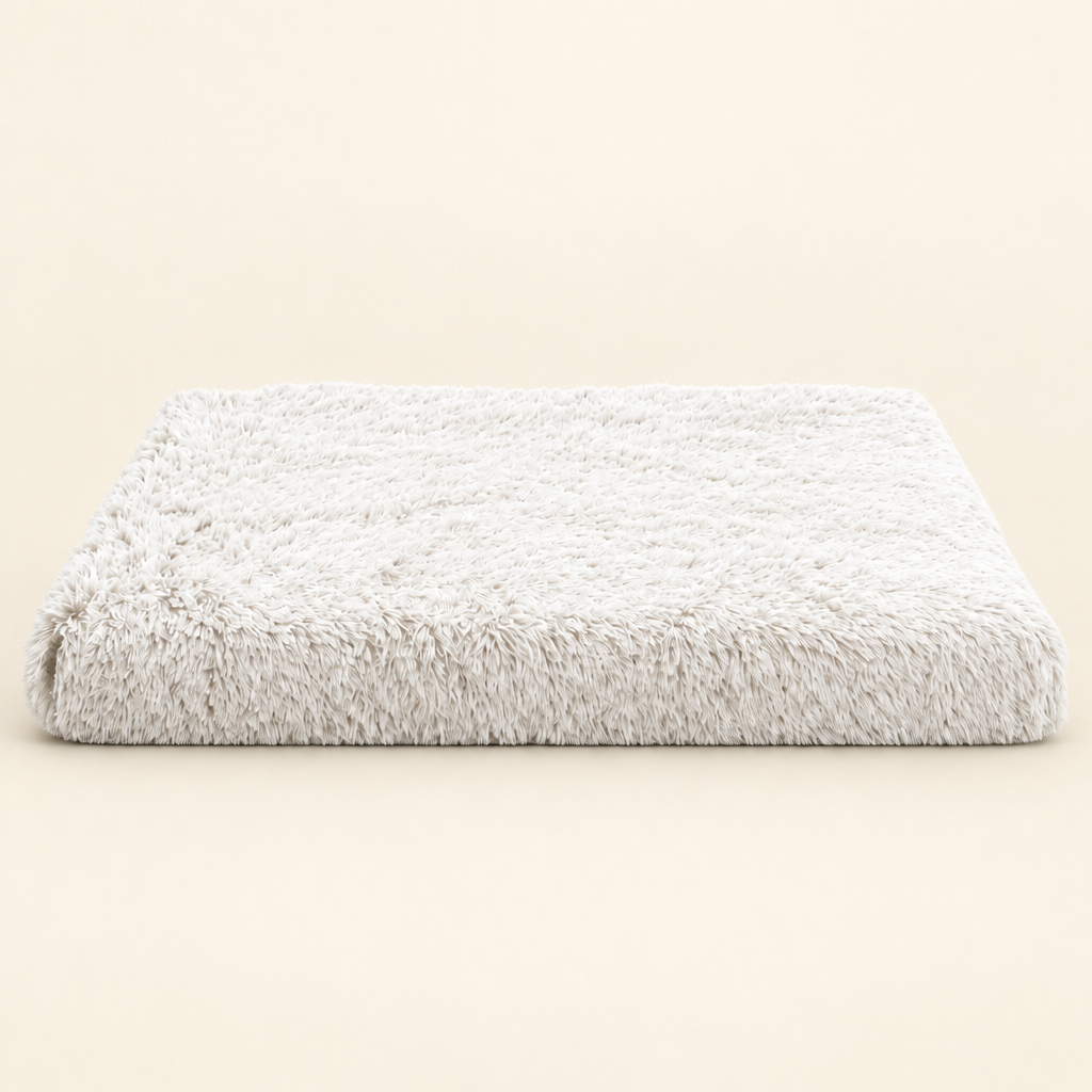 Plush Nest Dog Bed, White
