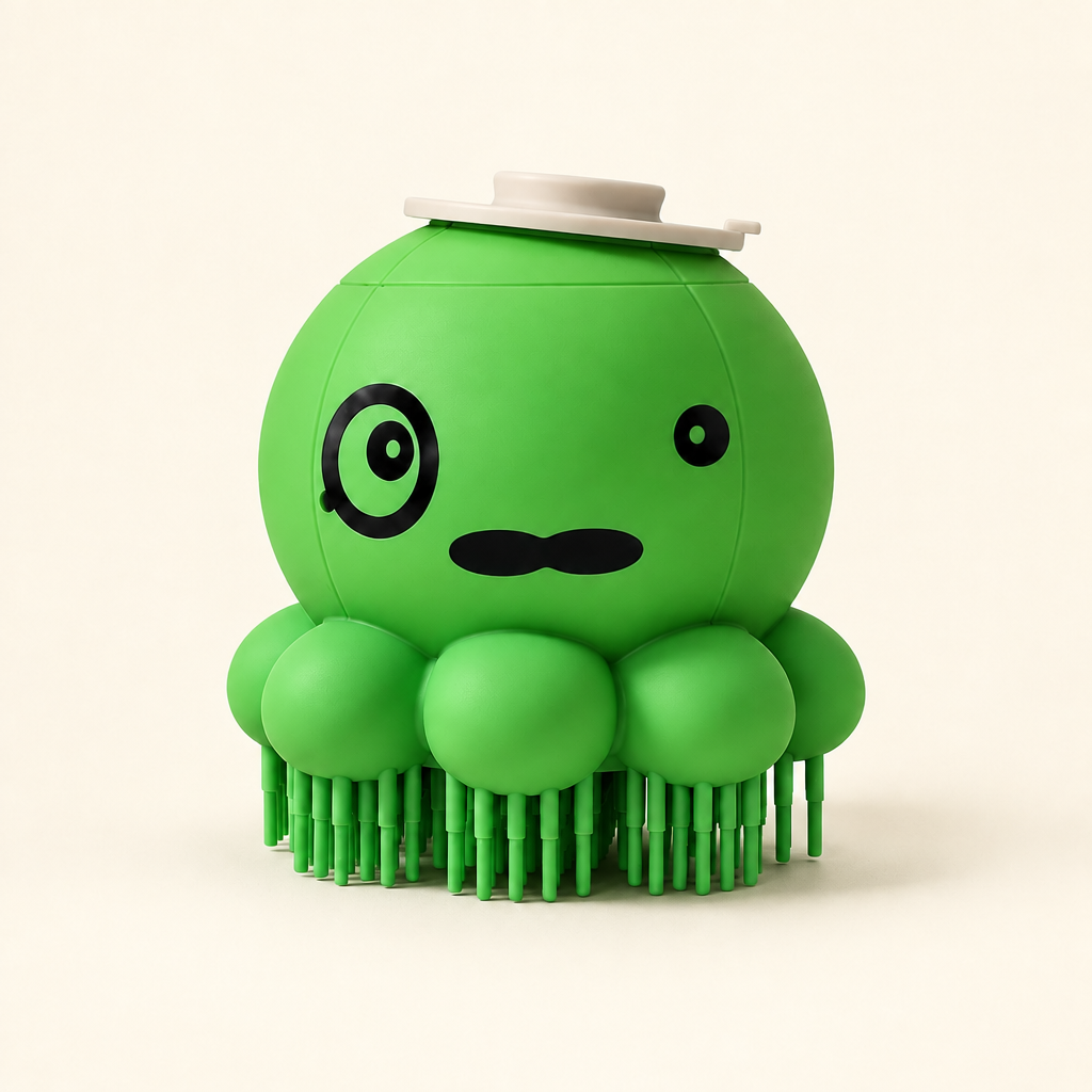 Silicone Dog Bath & Massage Brush in Green
