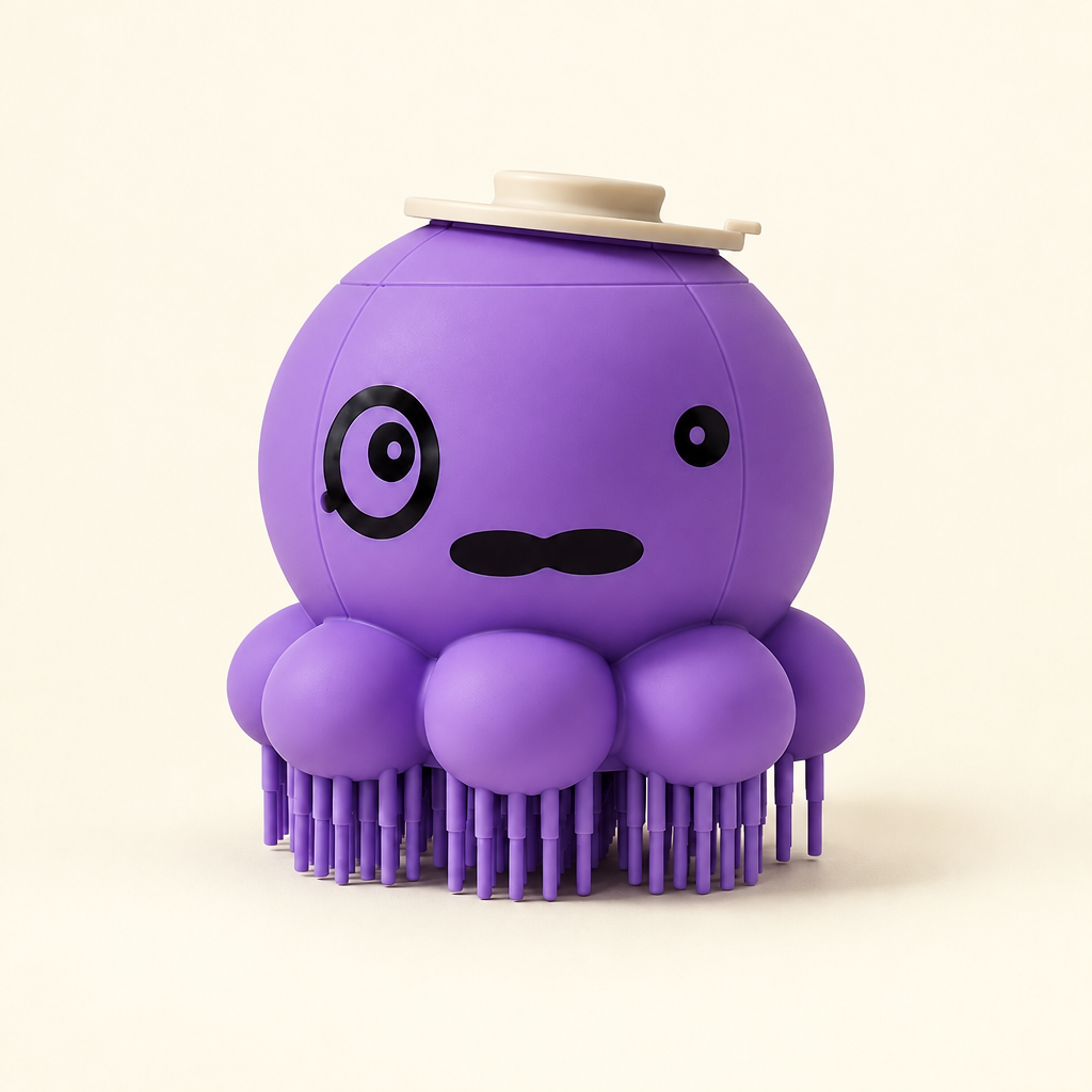 Silicone Dog Bath & Massage Brush in Purple
